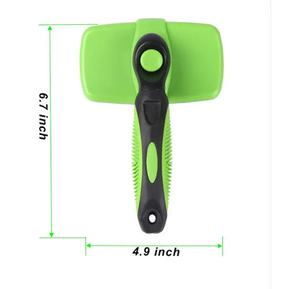 Self-Cleaning Pet Slicker Brush - One-Click Release Dog & Cat Grooming Comb