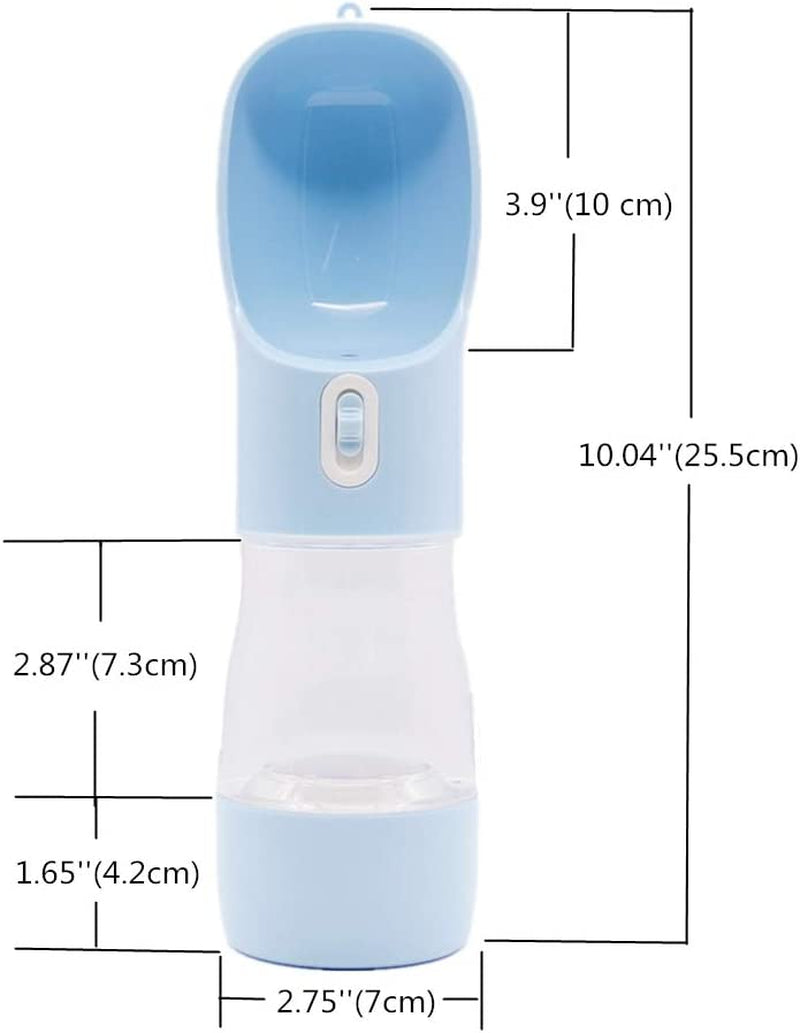 Portable Dog Water Bottle with Leak-Proof Dispenser, Integrated Bowl & Food Container - Dishwasher Safe, Food Grade Plastic for Outdoor Activities, Hiking, and Travel - Blue