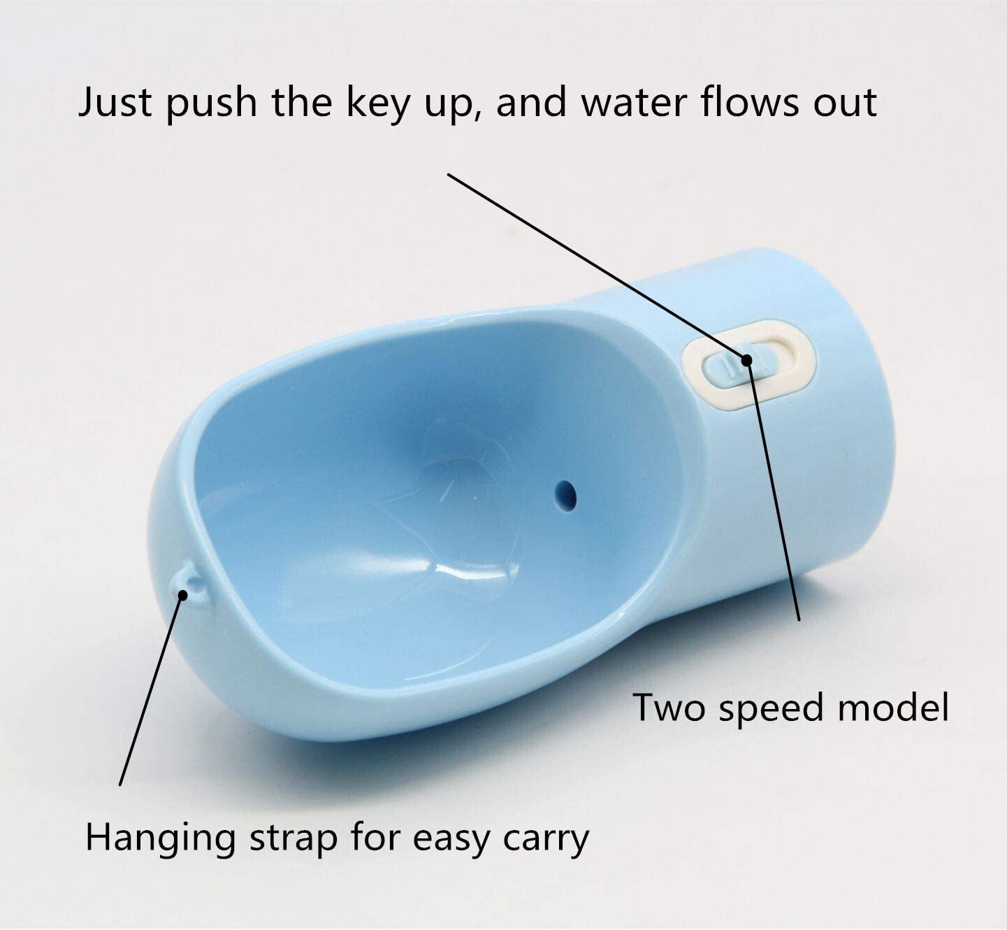 Portable Dog Water Bottle with Leak-Proof Dispenser, Integrated Bowl & Food Container - Dishwasher Safe, Food Grade Plastic for Outdoor Activities, Hiking, and Travel - Blue